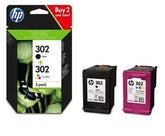 HP Original 302 Black and Tri-Colour Ink Cartridge Multipack (X4D37AE)
